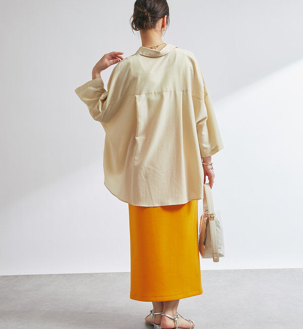  「《累計販売１万枚突破！・全骨格着やせ》スリットダンボールナロースカート」|スカート|