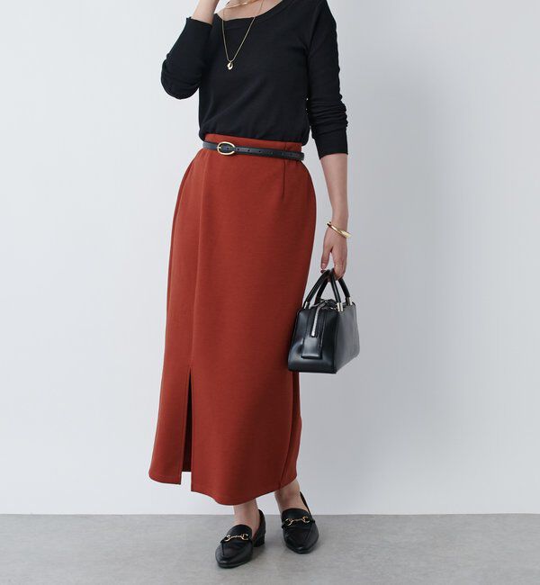  「《累計販売１万枚突破！・全骨格着やせ》スリットダンボールナロースカート」|スカート|