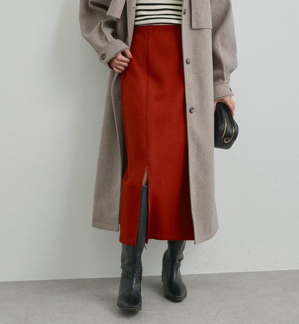  「《累計販売１万枚突破！・全骨格着やせ》スリットダンボールナロースカート」|スカート|