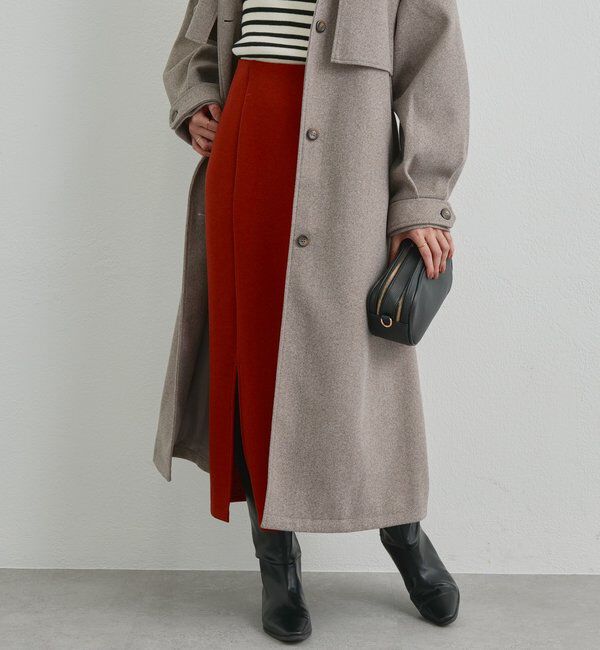  「《累計販売１万枚突破！・全骨格着やせ》スリットダンボールナロースカート」|スカート|