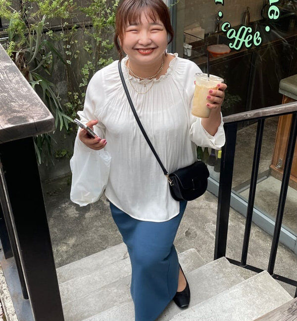  「《累計販売１万枚突破！・全骨格着やせ》スリットダンボールナロースカート」|スカート|