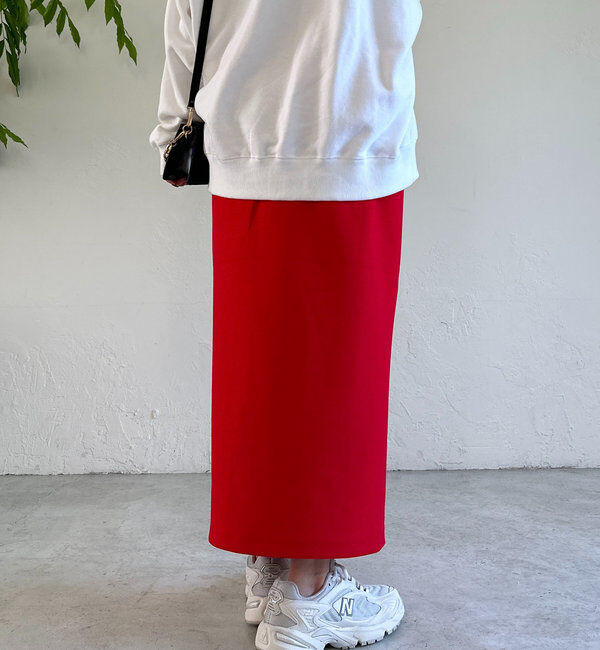  「《累計販売１万枚突破！・全骨格着やせ》スリットダンボールナロースカート」|スカート|