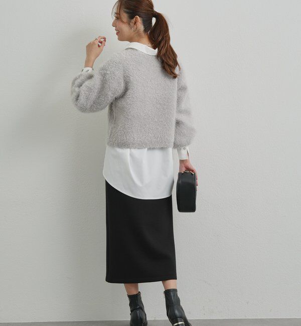  「《累計販売１万枚突破！・全骨格着やせ》スリットダンボールナロースカート」|スカート|