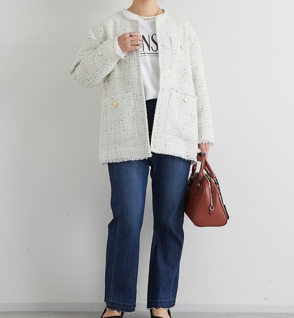  「《履くだけスタイリッシュ・ウエストゴム》ストレートフレアデニム」|その他|