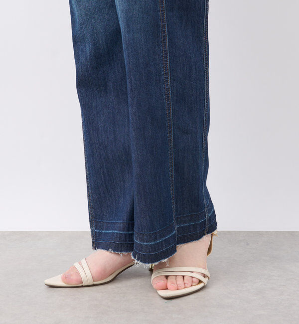  「《履くだけスタイリッシュ・ウエストゴム》ストレートフレアデニム」|その他|