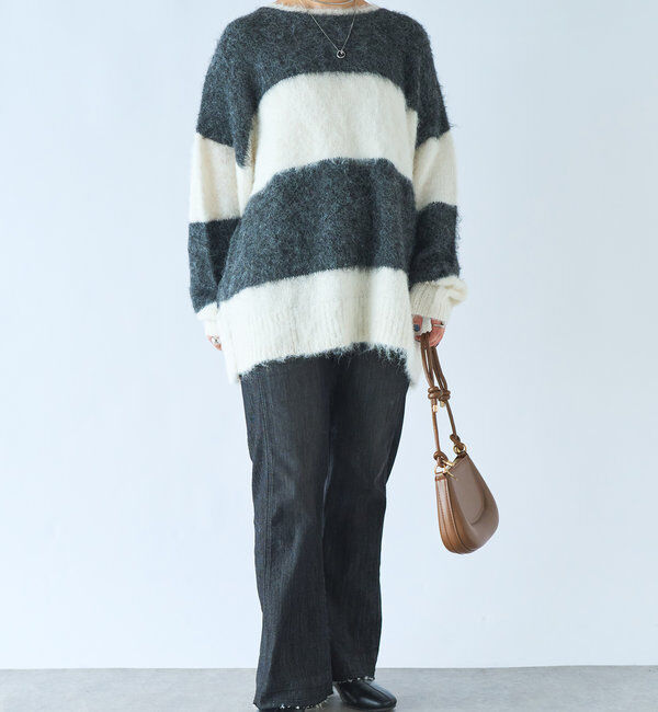  「《履くだけスタイリッシュ・ウエストゴム》ストレートフレアデニム」|その他|