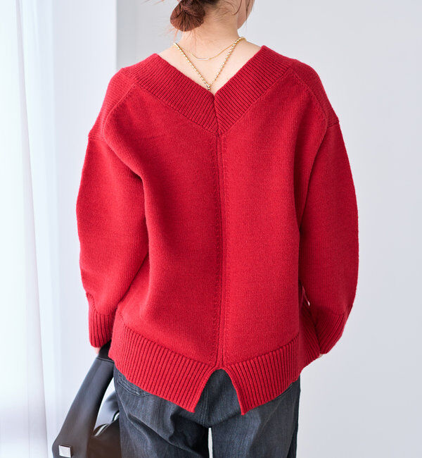  「《デコルテのキレイ見せ》ワイドリブルーズニット」|ニット・セーター|