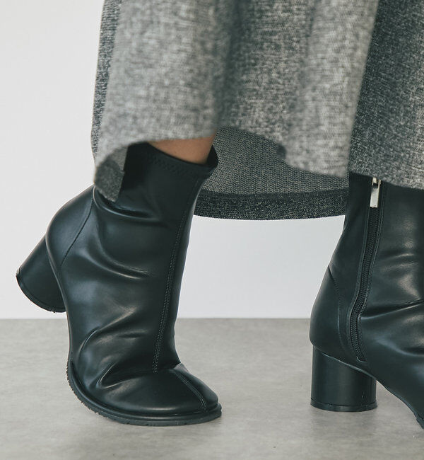  「【EVOL(イーボル)】オブリークトゥショートブーツ」|その他|