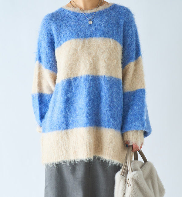  「アルパカタッチボーダーニット」|ニット・セーター|
