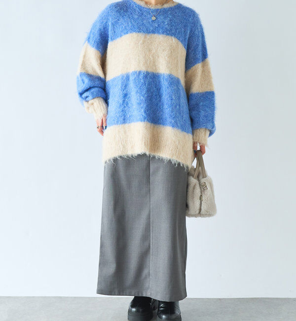  「アルパカタッチボーダーニット」|ニット・セーター|