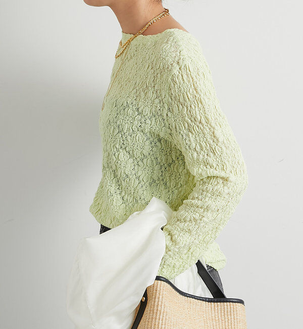  「フラワーレースカットソー」|Tシャツ・カットソー|