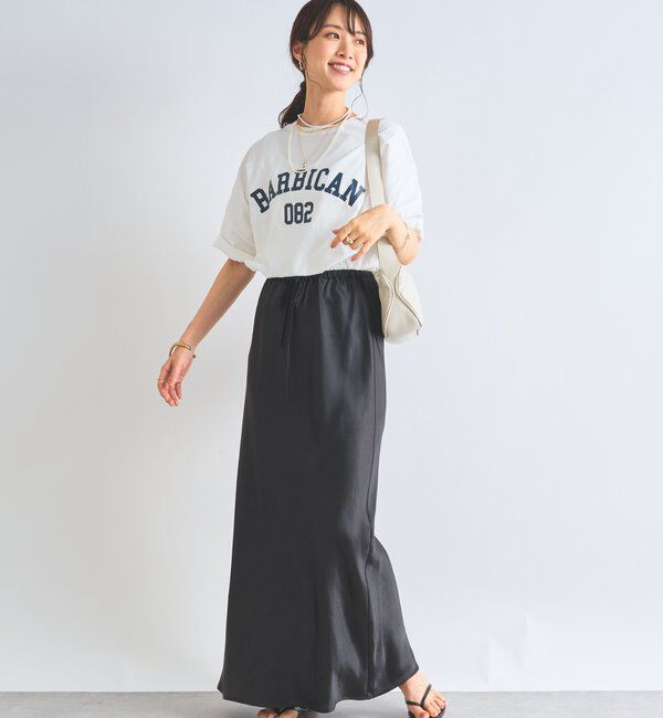  「《ソフトな艶やかさで上品見え》ビンテージサテンスカート」|スカート|