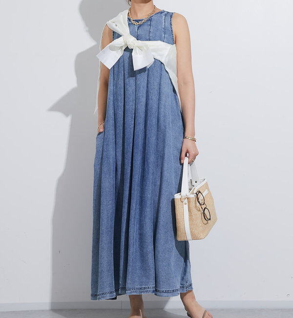  「ノースリーブタックジップワンピース」|その他|