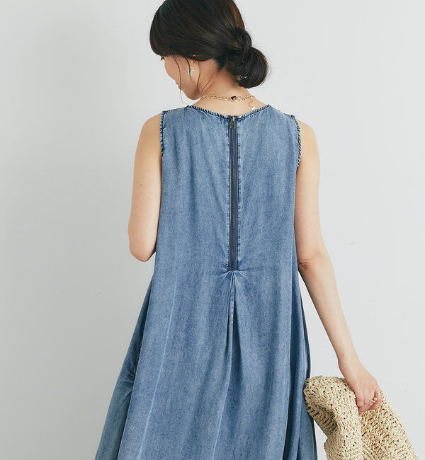  「ノースリーブタックジップワンピース」|その他|