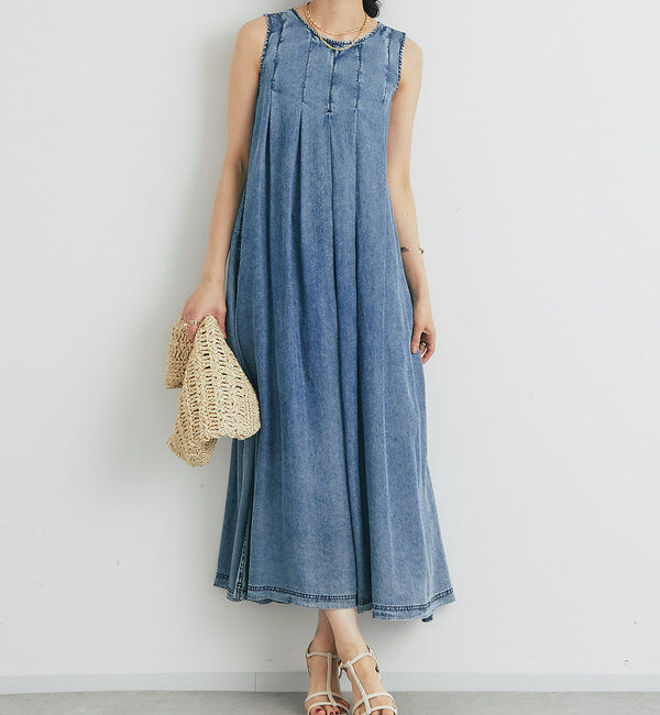  「ノースリーブタックジップワンピース」|その他|