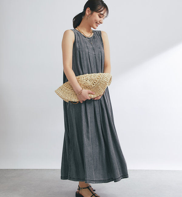  「ノースリーブタックジップワンピース」|その他|