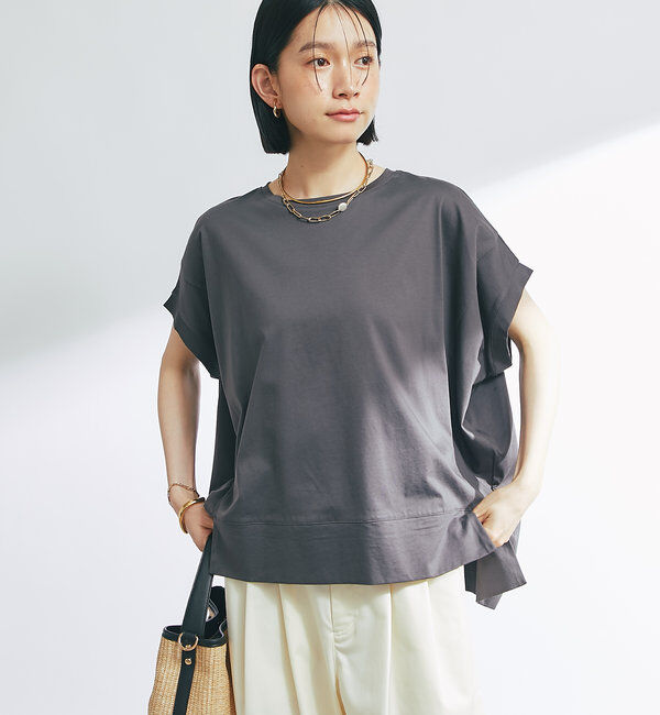  「《着回し力抜群》シルケットワイドTシャツ」|Tシャツ・カットソー|