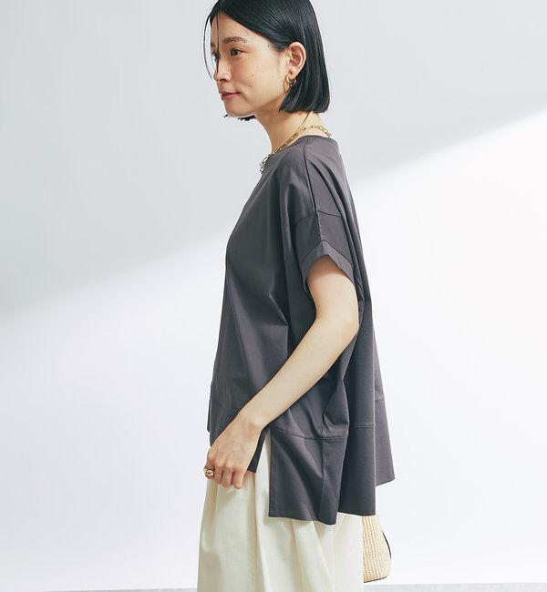  「《着回し力抜群》シルケットワイドTシャツ」|Tシャツ・カットソー|