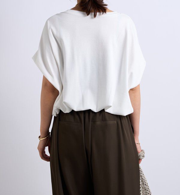  「《綿100％・洗練された雰囲気》シルケットボックス発砲プリントTシャツ」|Tシャツ・カットソー|