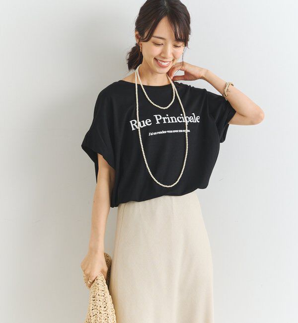  「《綿100％・洗練された雰囲気》シルケットボックス発砲プリントTシャツ」|Tシャツ・カットソー|