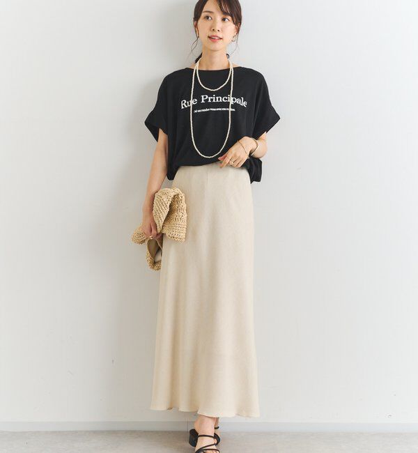  「《綿100％・洗練された雰囲気》シルケットボックス発砲プリントTシャツ」|Tシャツ・カットソー|