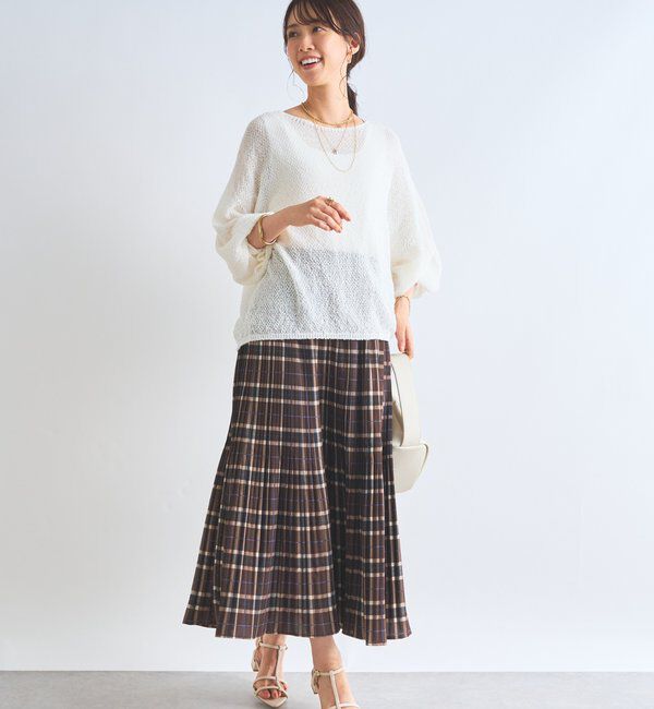  「《軽量・通気性・吸水速乾性》スクエア和紙ニット」|ニット・セーター|