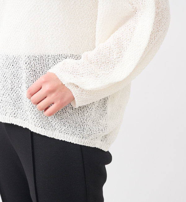  「《軽量・通気性・吸水速乾性》スクエア和紙ニット」|ニット・セーター|