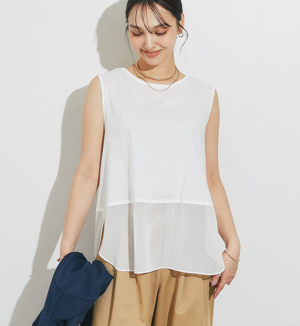  「裾シアータンク」|シャツ・ブラウス|オフホワイト