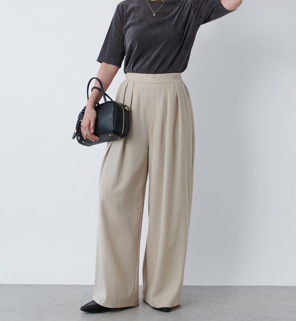  「《美シルエット・楽な履き心地》2タックワイドパンツ」|その他|