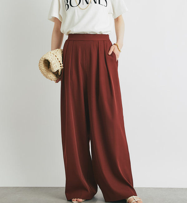  「《美シルエット・楽な履き心地》2タックワイドパンツ」|その他|