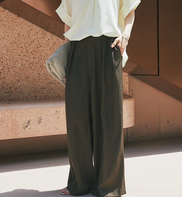  「《美シルエット・楽な履き心地》2タックワイドパンツ」|その他|