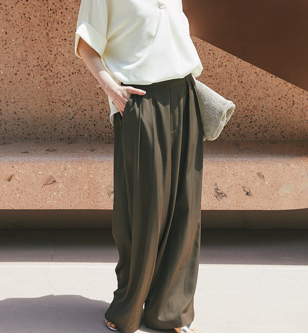  「《美シルエット・楽な履き心地》2タックワイドパンツ」|その他|