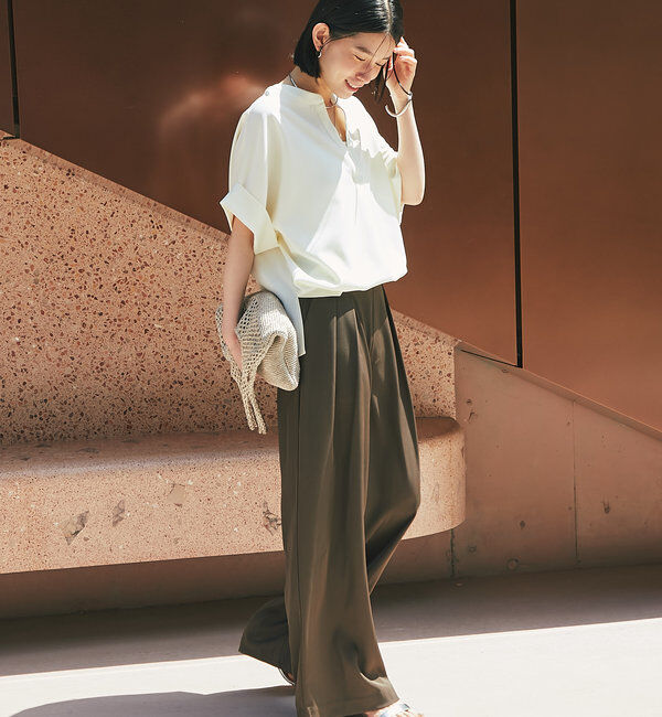  「《美シルエット・楽な履き心地》2タックワイドパンツ」|その他|