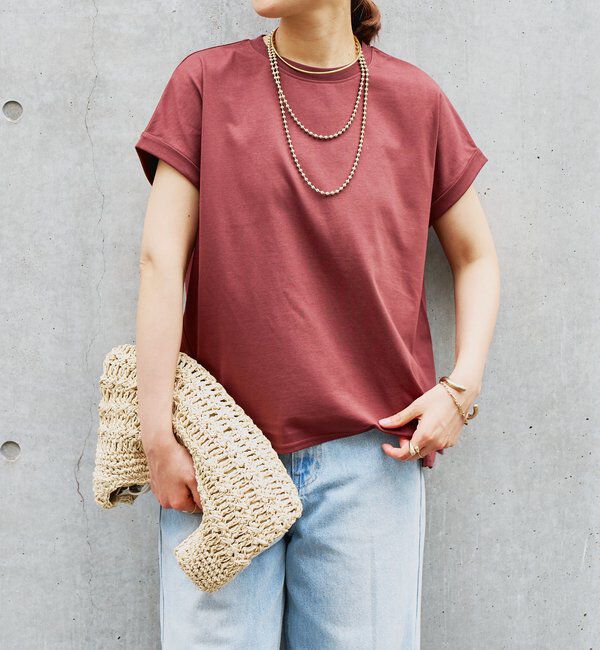  「《吸水速乾・UVカット・夏に快適》汗染み防止ターンバックT」|Tシャツ・カットソー|