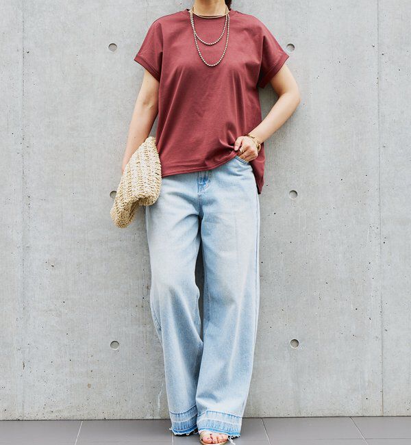  「《吸水速乾・UVカット・夏に快適》汗染み防止ターンバックT」|Tシャツ・カットソー|