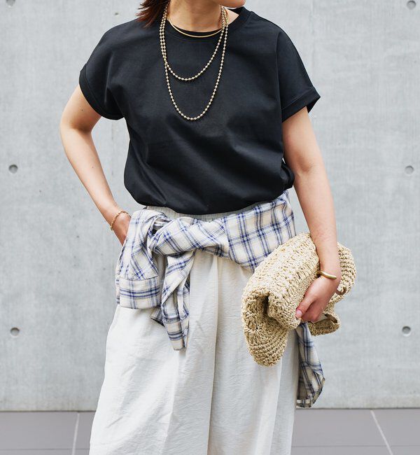  「《吸水速乾・UVカット・夏に快適》汗染み防止ターンバックT」|Tシャツ・カットソー|