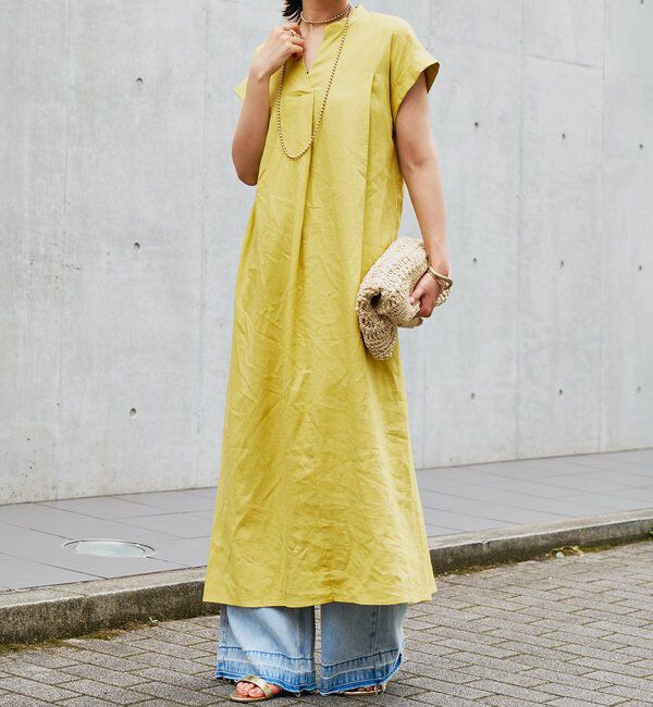  「《１枚で涼しく》レーヨン麻ポプリンワンピース」|その他|