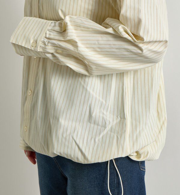  「《大人カジュアルに》裾ドロストストライプシャツ」|シャツ・ブラウス|
