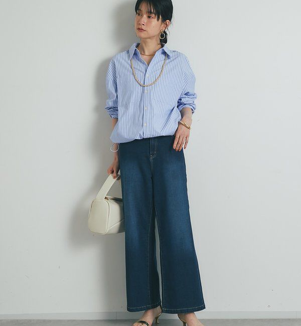  「《大人カジュアルに》裾ドロストストライプシャツ」|シャツ・ブラウス|