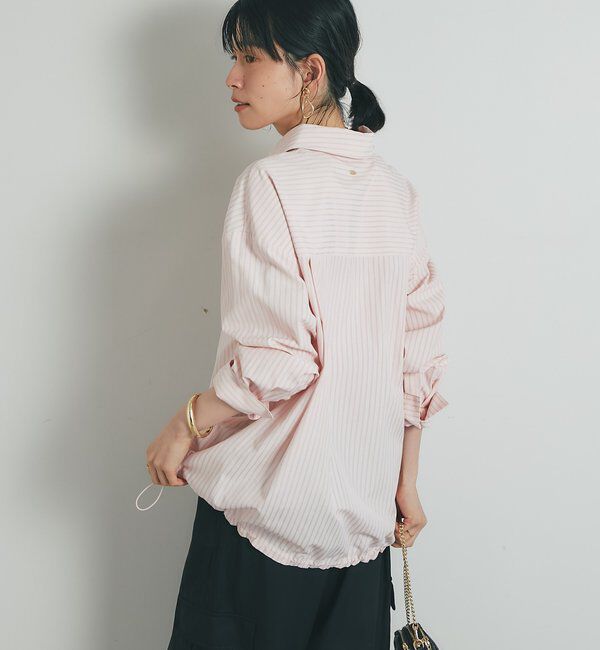 「《大人カジュアルに》裾ドロストストライプシャツ」|シャツ・ブラウス|