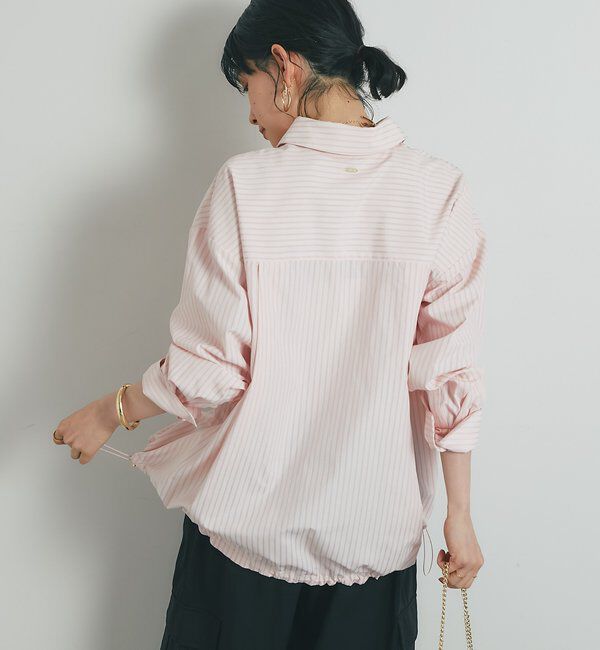  「《大人カジュアルに》裾ドロストストライプシャツ」|シャツ・ブラウス|