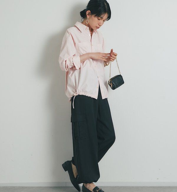  「《大人カジュアルに》裾ドロストストライプシャツ」|シャツ・ブラウス|