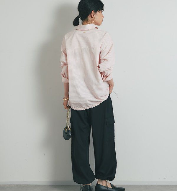  「《大人カジュアルに》裾ドロストストライプシャツ」|シャツ・ブラウス|