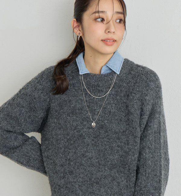  「《ふんわり暖か》アルパカタッチラグランニット」|ニット・セーター|