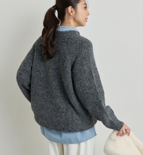  「《ふんわり暖か》アルパカタッチラグランニット」|ニット・セーター|
