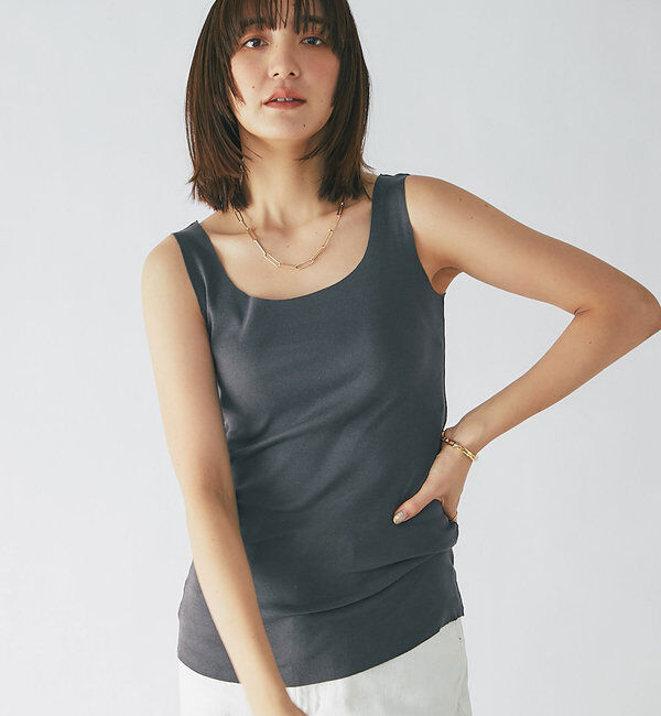  「【RIVE DROITE 名品インナー】シームレスタンク」|キャミソール|