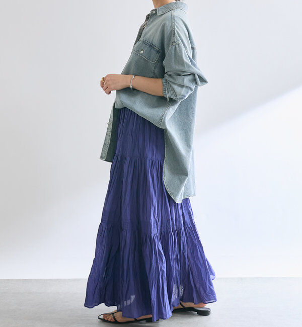 「【名品リバイバル/5色展開】コットンワッシャープリーツスカート」|スカート|