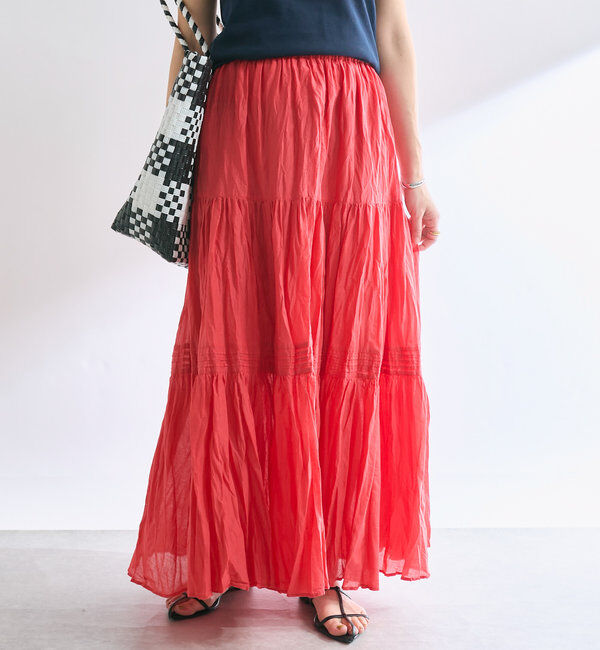  「【名品リバイバル/5色展開】コットンワッシャープリーツスカート」|スカート|