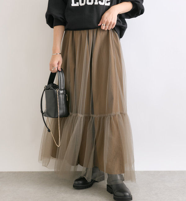  「【両面着れる】タフタリバーシブルスカート」|スカート|