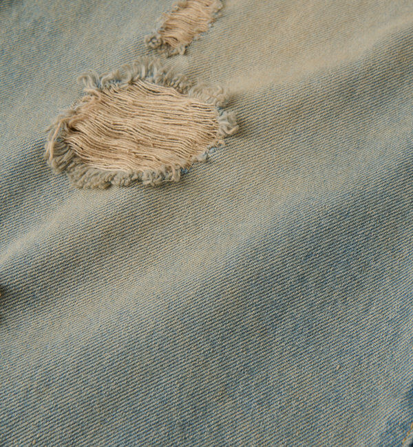  「【MONN.:.(モン)】ハイライズダメージDENIM」|デニム|